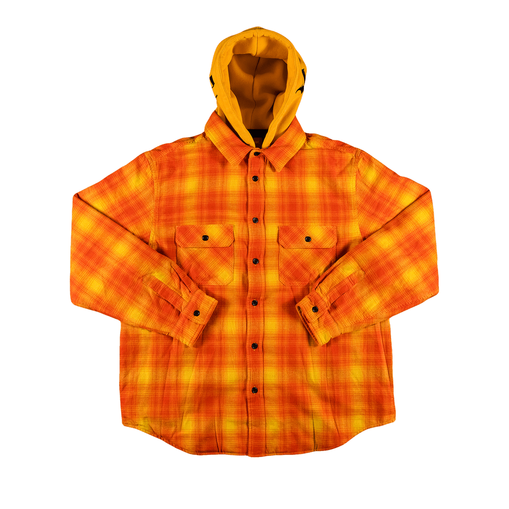 Orange M 21AW Supreme Hooded Flannel Zip