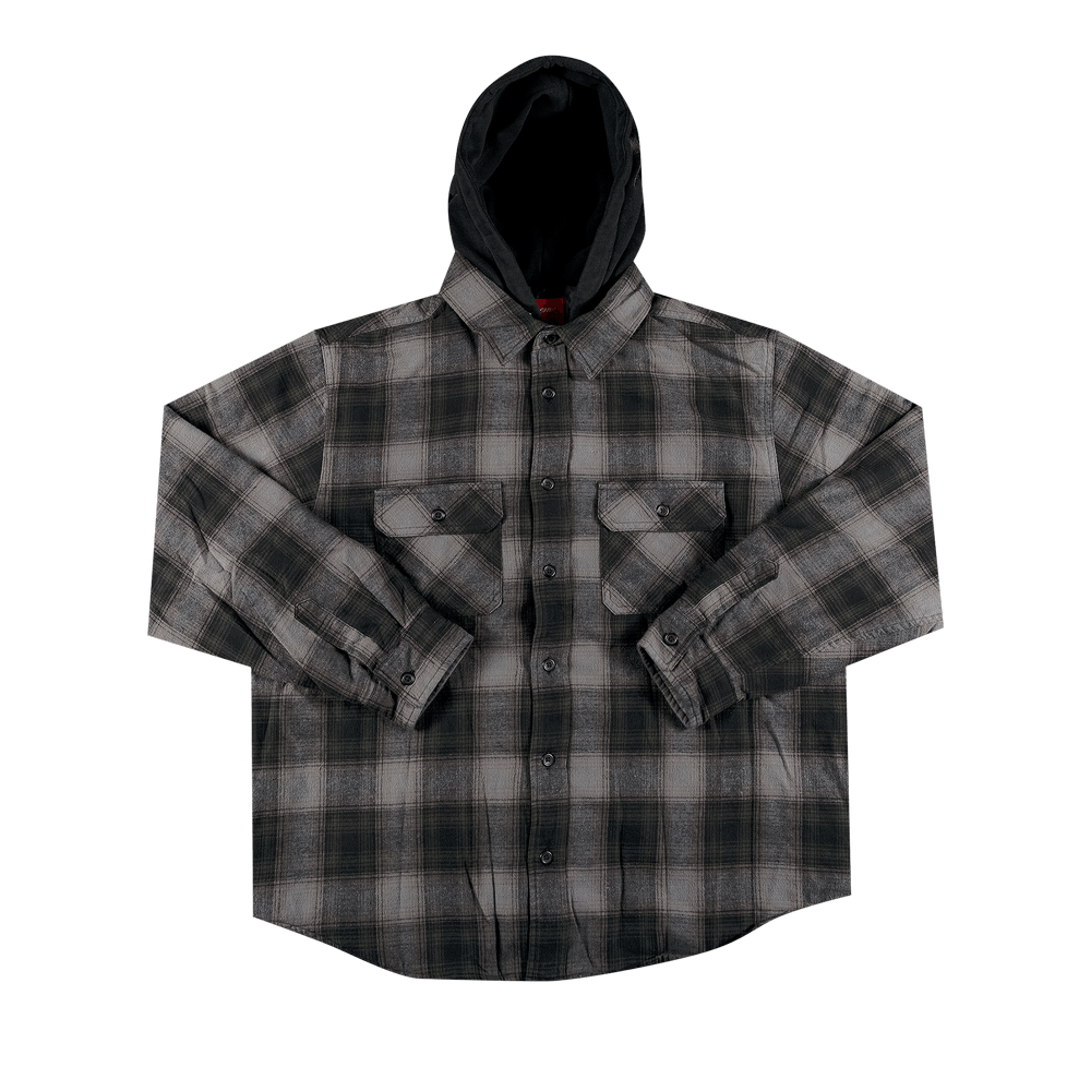 Supreme Hooded Flannel Zip Up Shirt 'Black'
