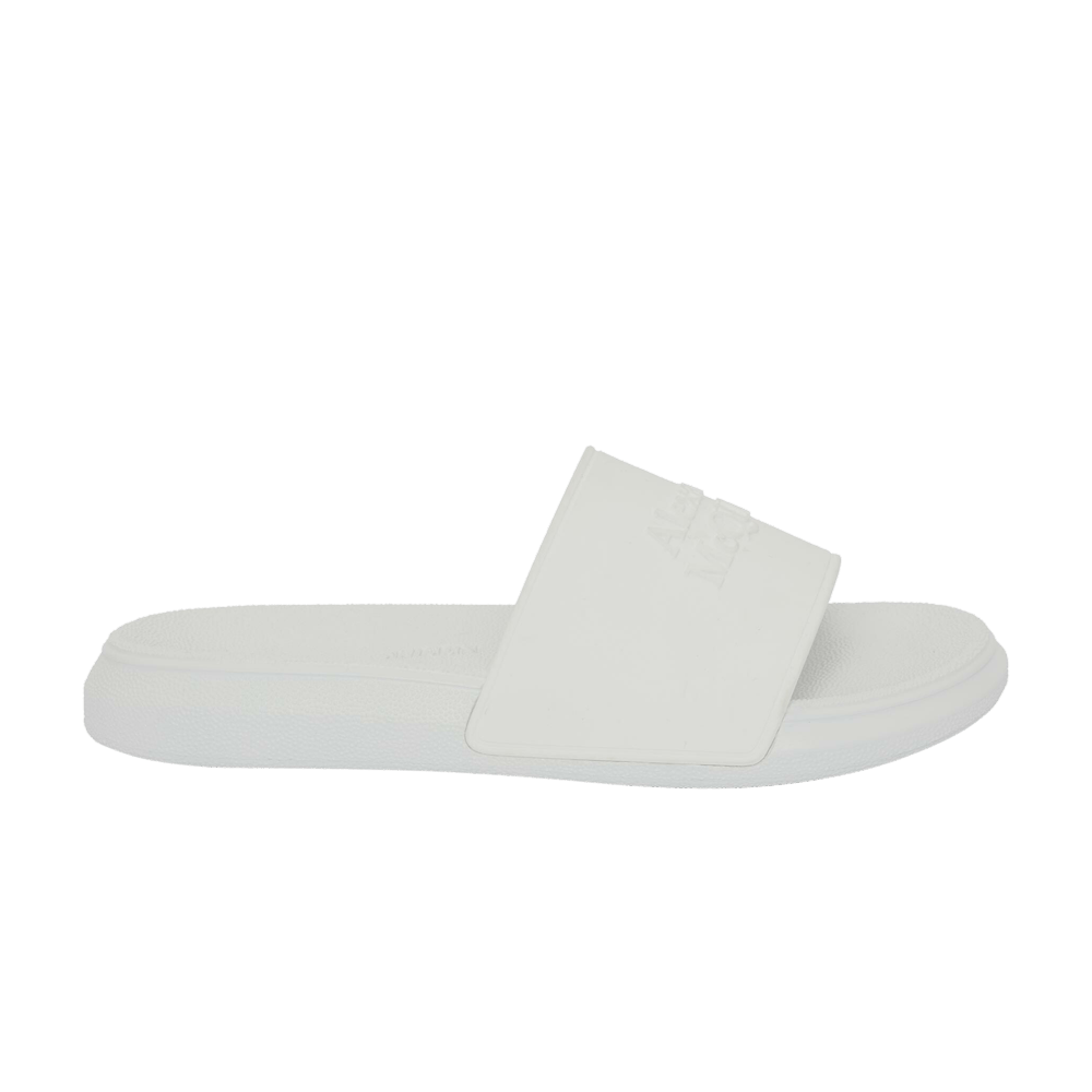 Buy Alexander Mcqueen Wmns Logo Slides 'White Mix' - 666983