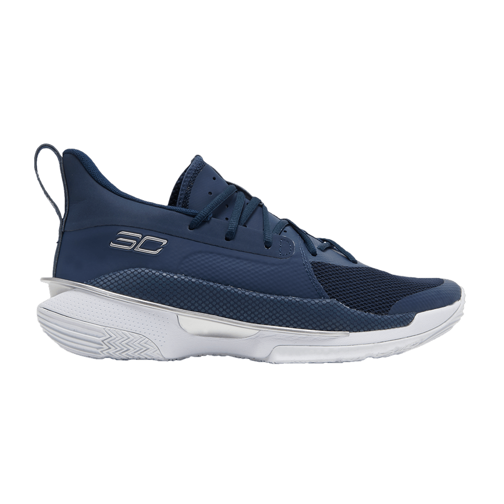 Under Armour Men s Team Curry 7 Basketball Shoes Navy White 8.5