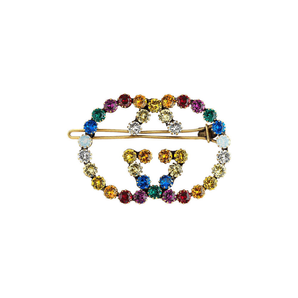 Buy Gucci Crystal Interlocking G Hair Clip Gold Multicolor 578873 J1D50 8489 GOAT CA