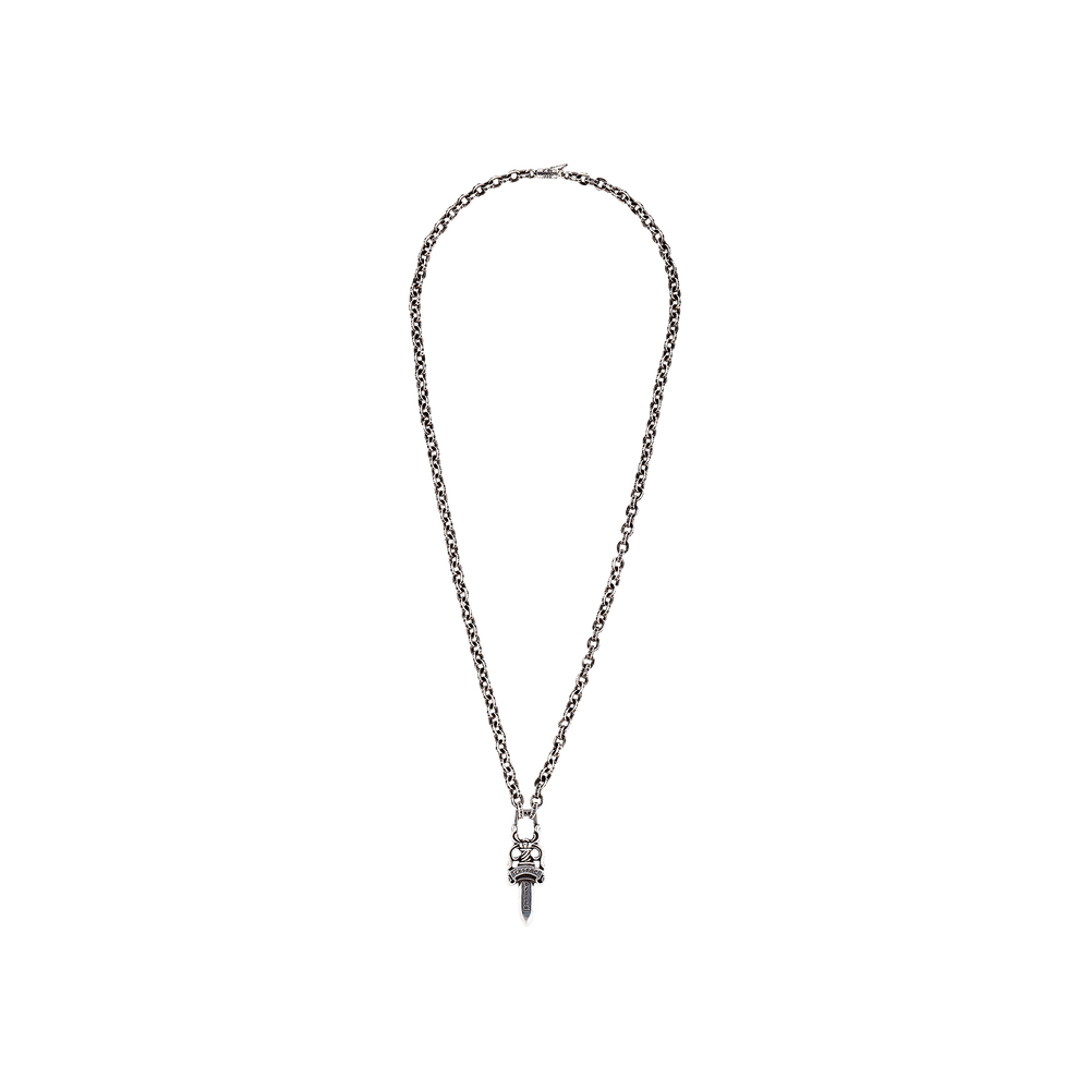 Chrome Hearts Big Double Dagger Pendant And Chain Silver Chrome Hearts 13 bddp Silv Goat