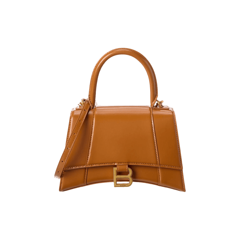 BALENCIAGA: Hourglass top handle xs bag in leather - Beige | Balenciaga  crossbody bags 593546 1QJ4Y online at