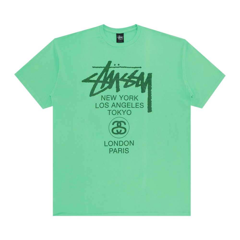 Buy Stussy World Tour Tee 'Neon Green' - 1903266 NEGR | GOAT
