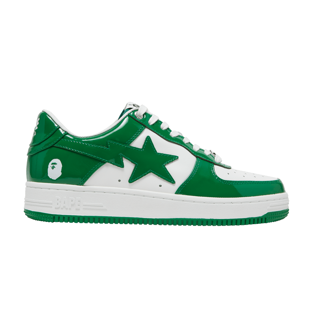 Bape White Green Sta Low Sneakers