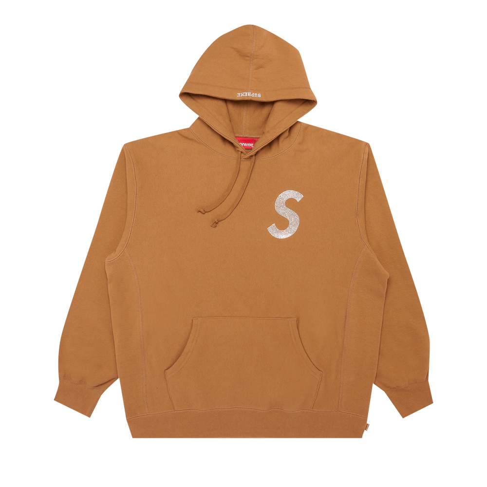 Supreme x Swarovski S Logo Hooded Sweatshirt 'Brown' | GOAT