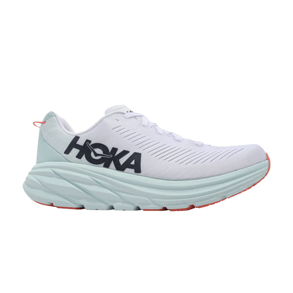 Hoka Ricon 3 Wide White Blue Glass