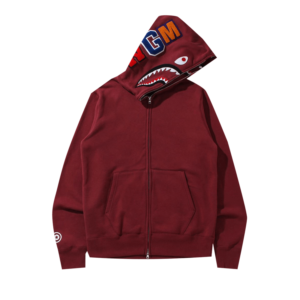 Buy BAPE Double Side Shark Full Zip Hoodie Burgundy 1H80 115 011 BURGUNDY GOAT AU
