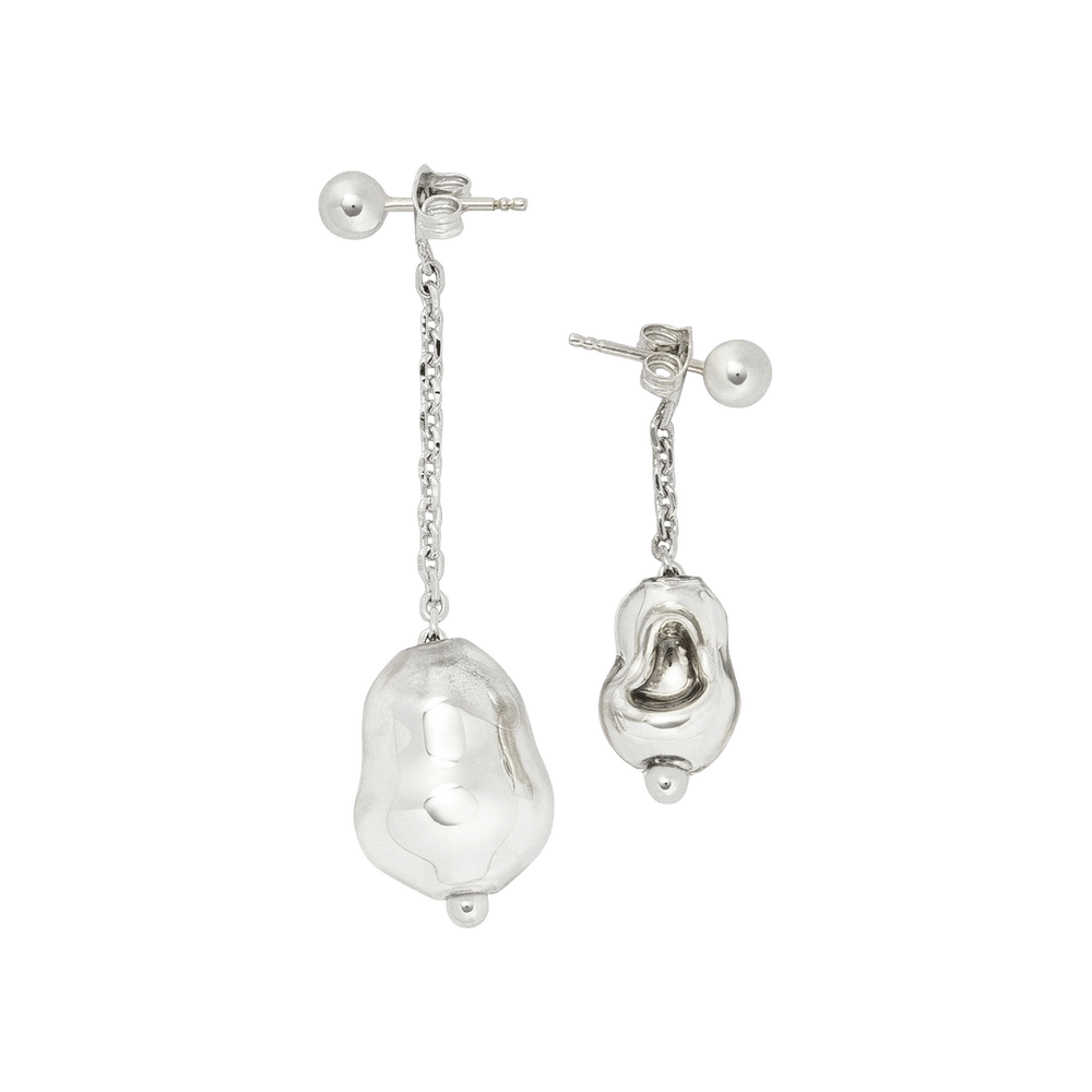 アクセサリー Lemaire PEARLS Buy Lemaire Pearl Asymmetrical Earrings 'Silver' - W CAO