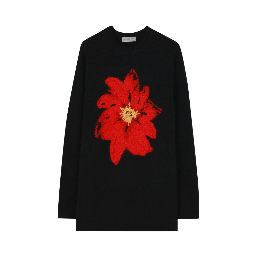 Yohji Yamamoto Pour Homme Floral Round Neck Long-Sleeve 'Red' | GOAT