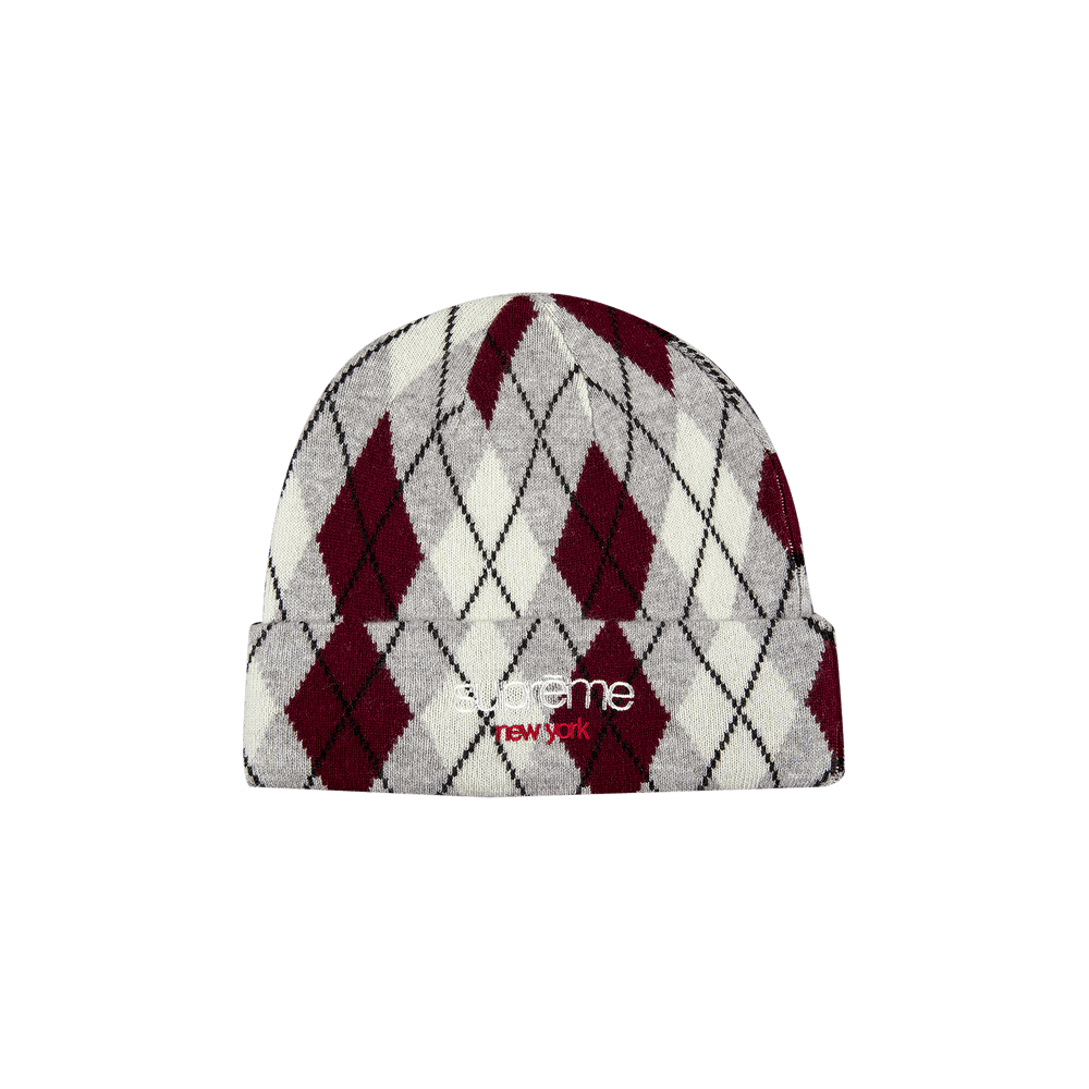 Buy Supreme Argyle Cashmere Beanie 'Grey' - FW21BN76 GREY | GOAT