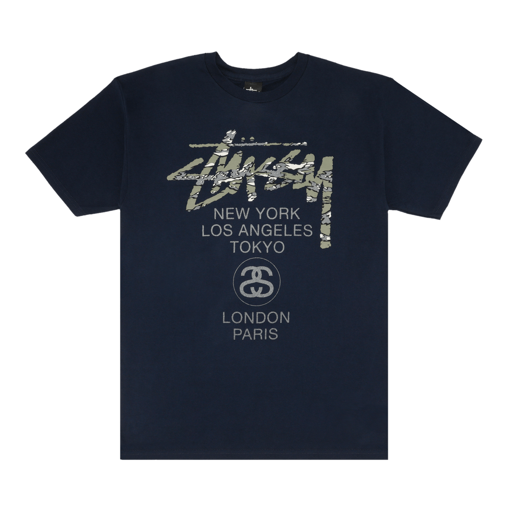 ★STUSSY☆World Tour T-Shirt Buy Stussy World Tour Tee 'Navy' - 1903385 NAVY | GOAT CA