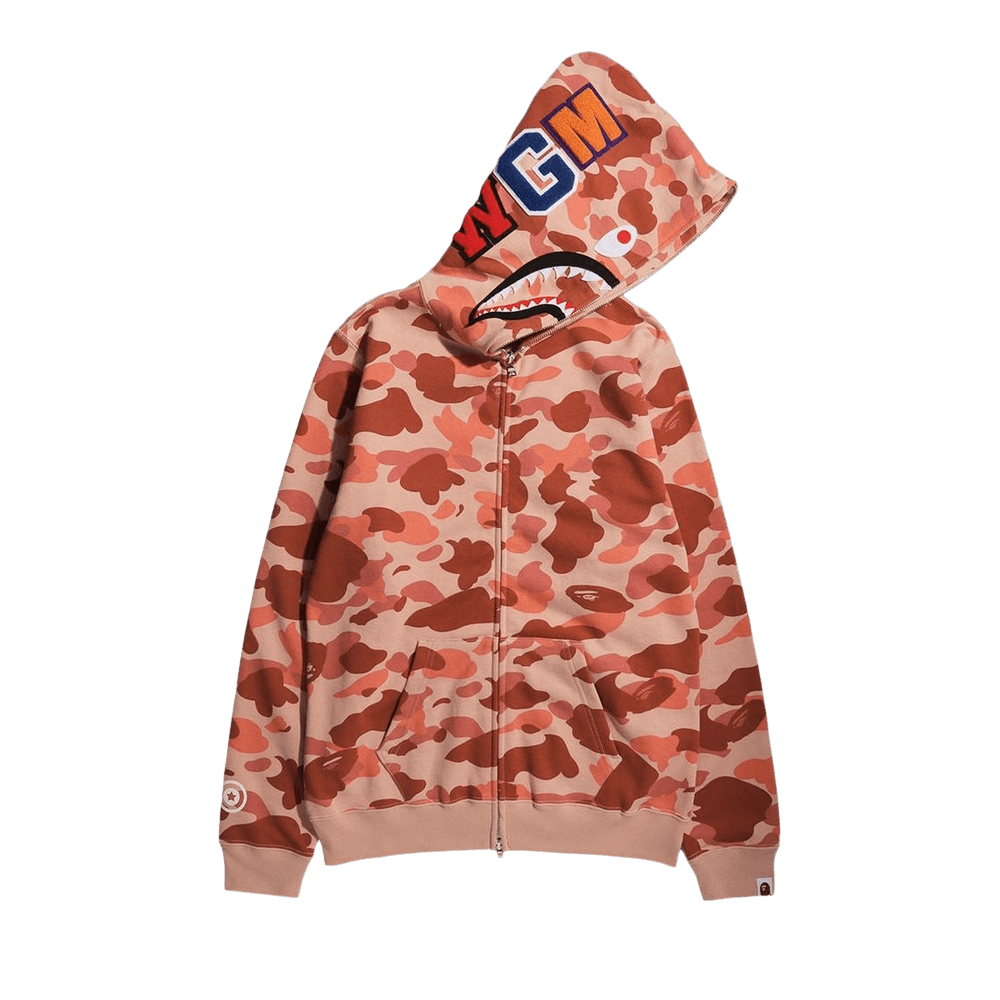 Buy BAPE 1st Camo Shark Full Zip Hoodie 'Pink' - 1H80 215