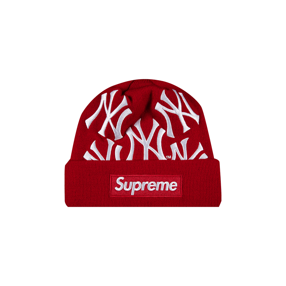Supreme X New Era Logo Beanie In Red