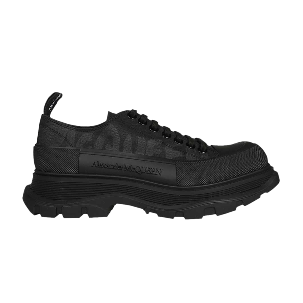 スニーカー ALEXANDER MCQUEEN BLACK LEATHER TREAD SLICK SNEAKERS Alexander McQueen Men's Tread Slick Leather Sneakers Size 44