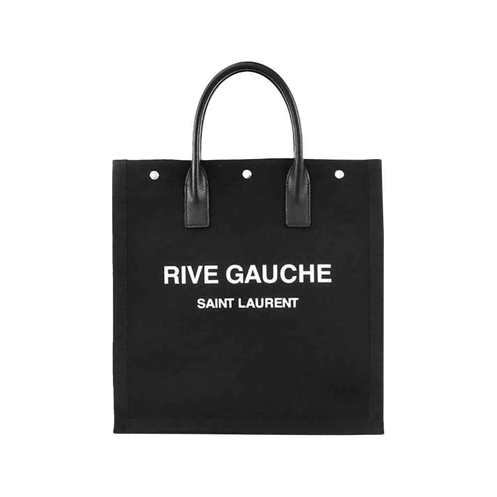 【関税&送料込】Saint Laurent Black Canvas Rive Gauche Shopp Saint Laurent Black Canvas Rive Gauche Tote Bag ○ Labellov