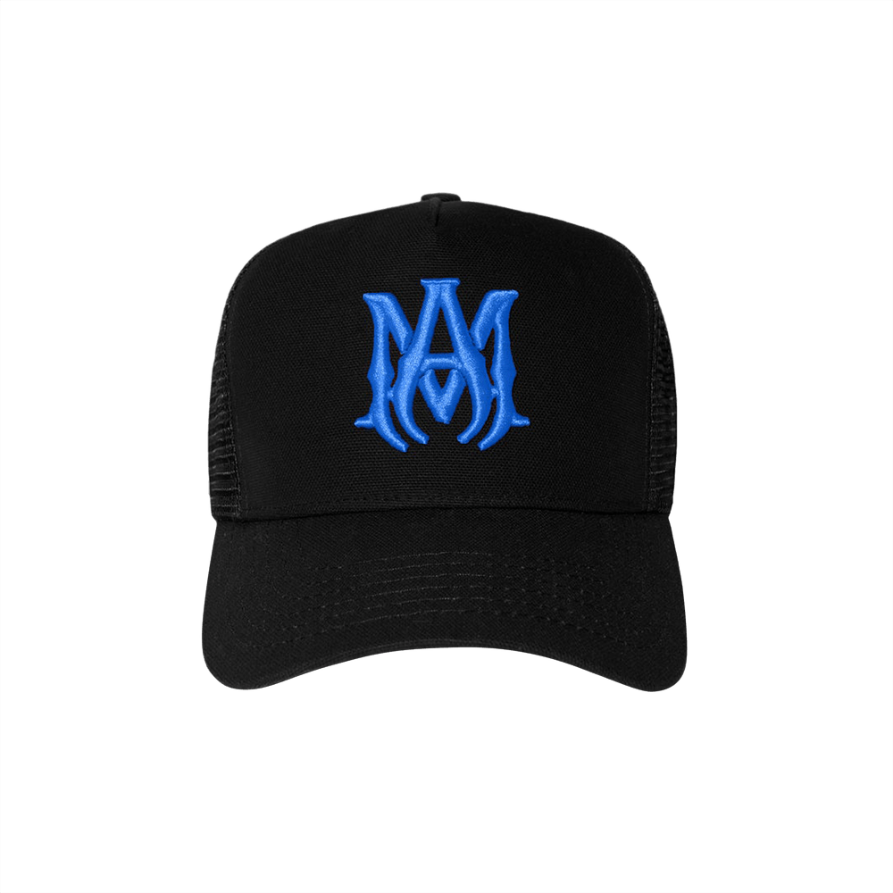Buy Amiri Ma Logo Trucker Hat 'Black/Blue' - PS22MAH005 013 Buy Amiri Ma Logo Trucker Hat 'Black/Blue' - PS22MAH005 013