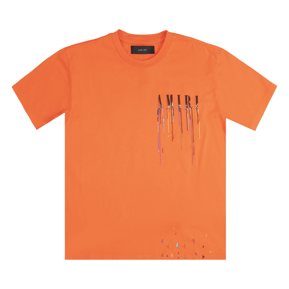 Buy Amiri Paint Drip Core Logo Tee 'Orange/Black' - PS22MJL026 666