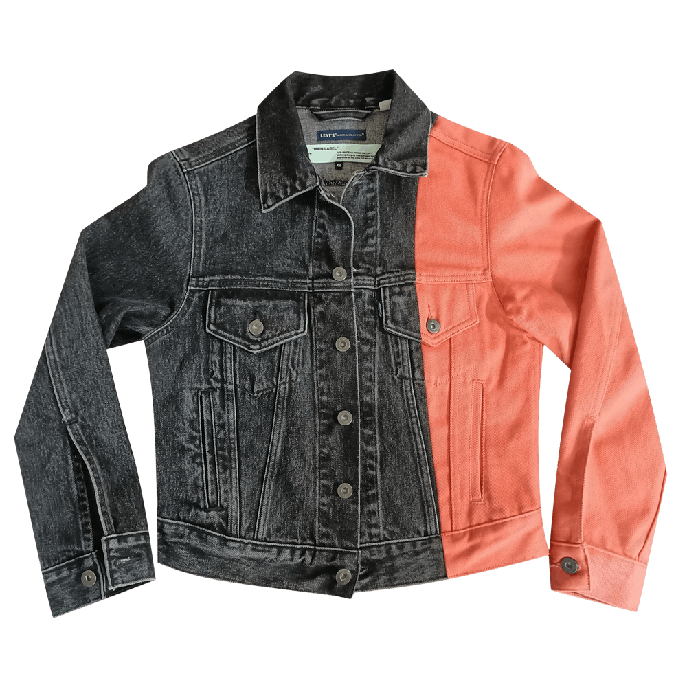Buy Off-White x Levi's Denim Trucker Jacket 'Black/Orange' - 0069 