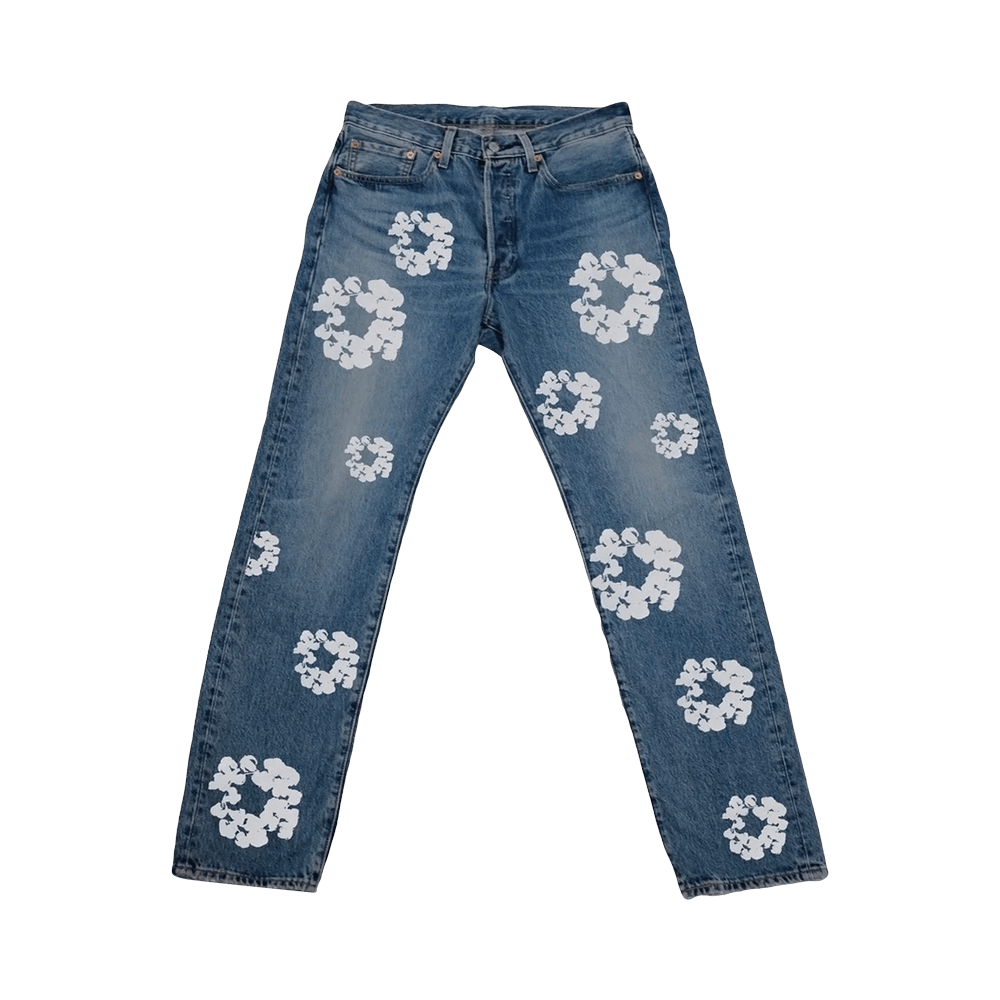 Blue Denim Tears Baggy Jeans Design On Jeans Cotton Wreath Jean