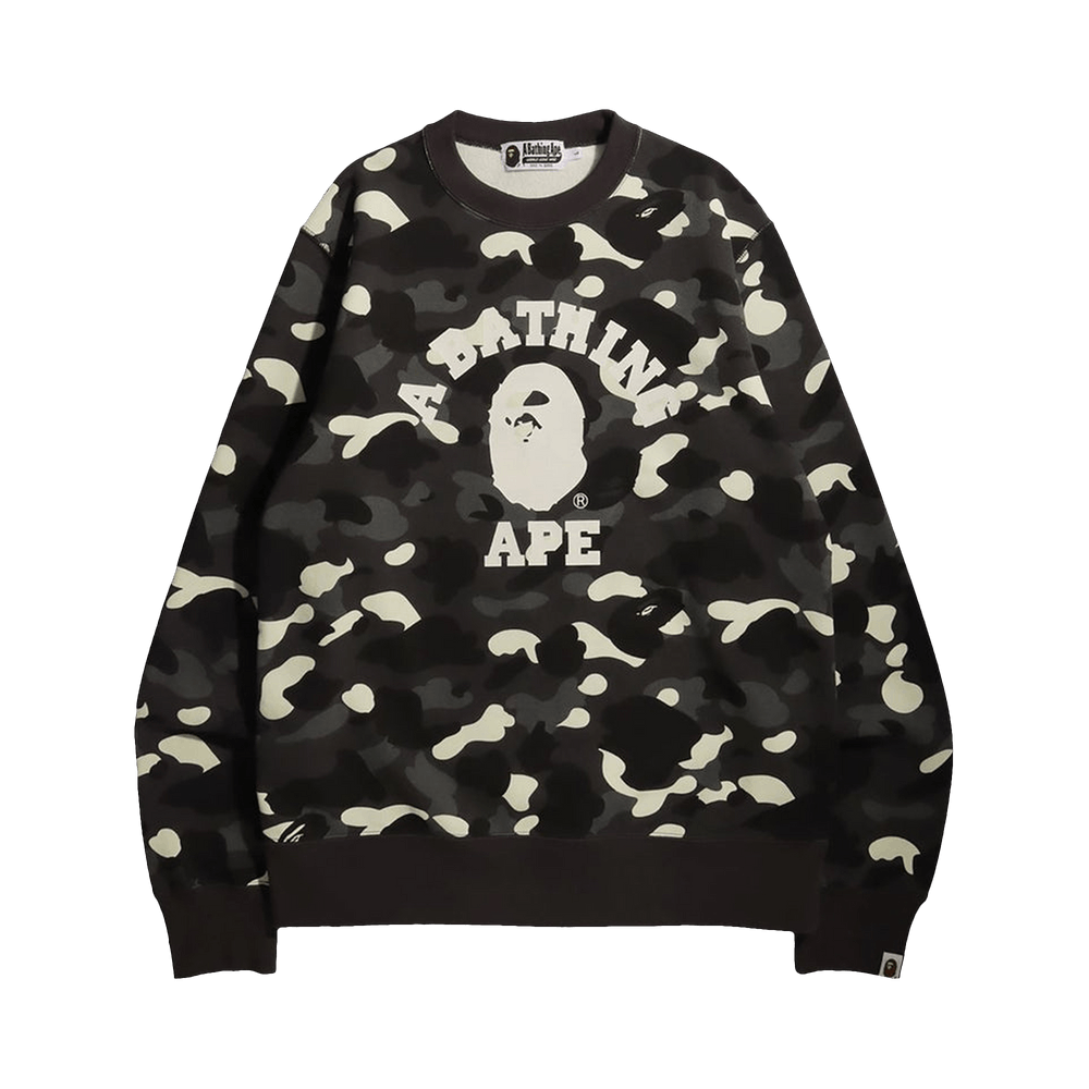 Buy BAPE City Camo College Online Exclusive Crewneck Black 1H75 113 001 BLACK GOAT