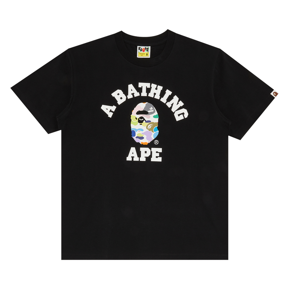 Buy BAPE Multi Camo College Tee 'Black/Multicolor' - 1383