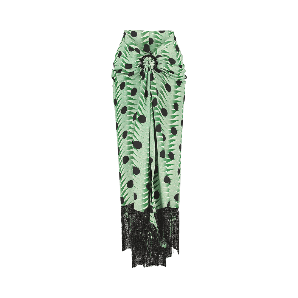 Buy Paco Rabanne Long Polka Dot Skirt 'Green Wave
