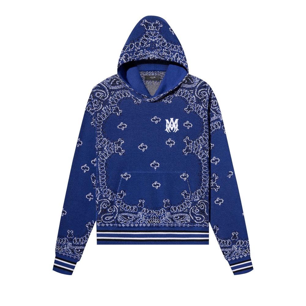 Blue bandana hoodie mens hot sale