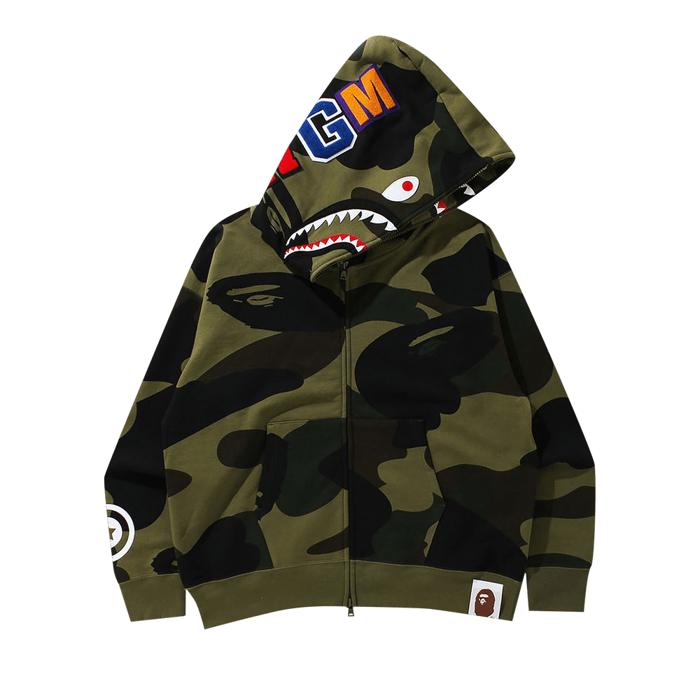 Green and black bape hoodie cheap