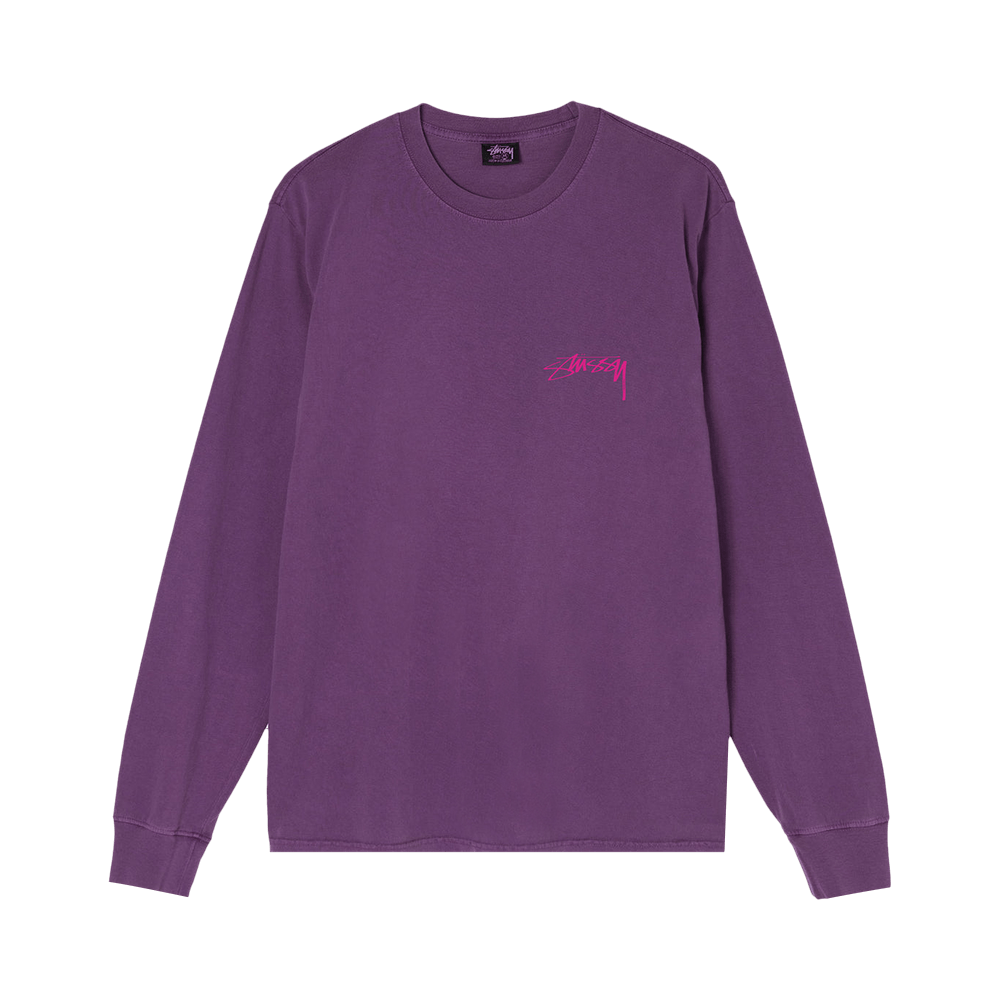 Buy Stussy Sphinx Pigment Dyed Long-Sleeve Tee 'Purple