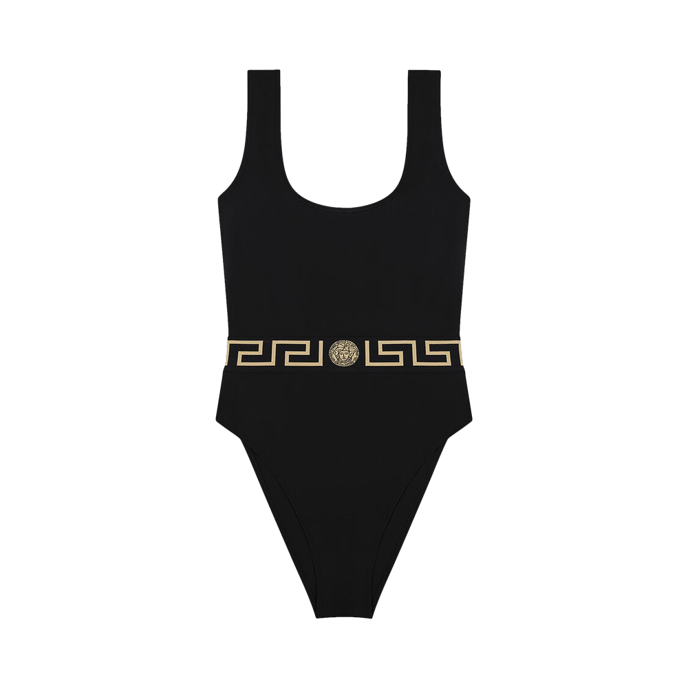 Versace Greca One Piece Swimsuit 'Black/Gold'