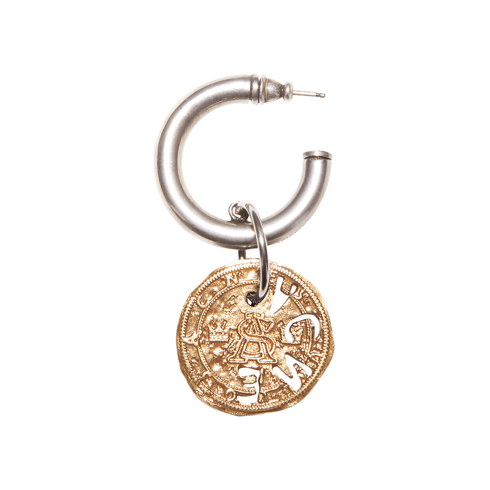 Buy Acne Studios Coin Charm Earring 'Antique Silver/Antique Buy Acne Studios Coin Charm Earring 'Antique Silver/Antique