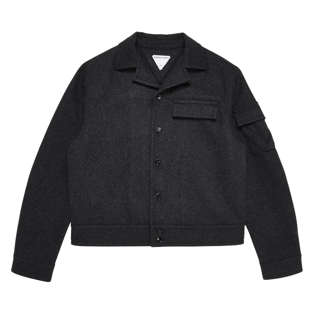 Buy Bottega Veneta Military Felt Shirt 'Charcoal' - 690507