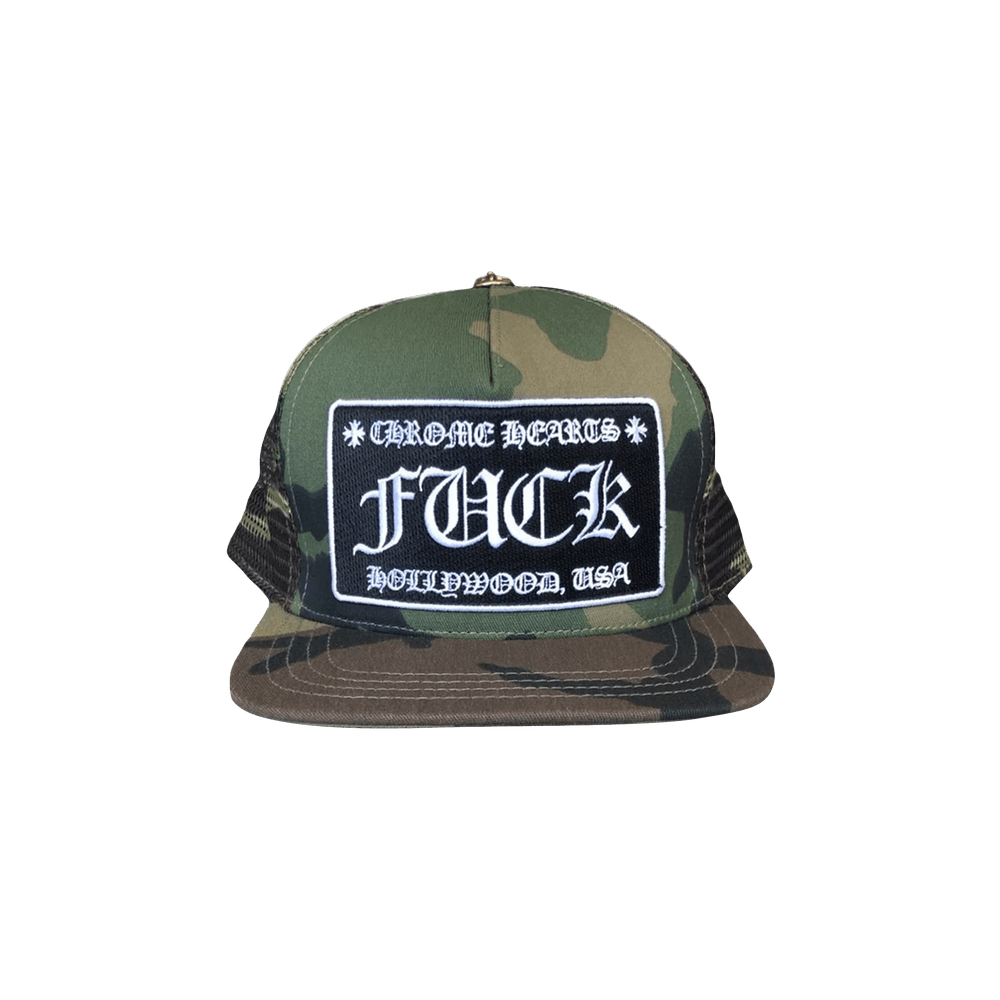 【人気/関税/送料込み】 Chrome Hearts Fuck Hollywood Trucker Chrome Hearts FUCK Hollywood Trucker Hat Black/Black - US