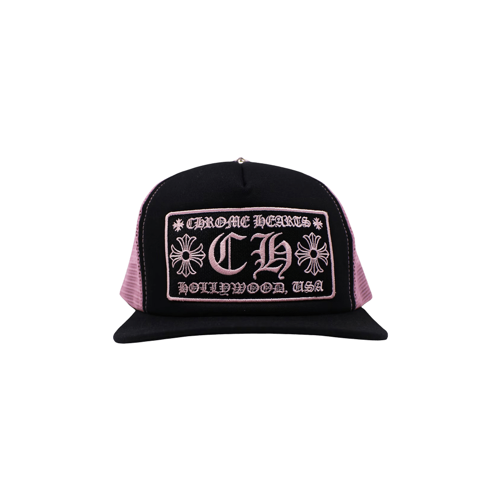 Chrome Hearts Hollywood Trucker Hat 'Black/Pink'