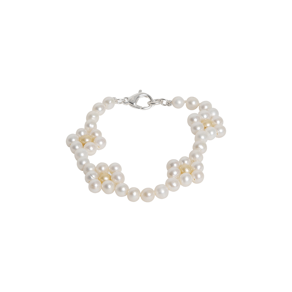 Buy Hatton Labs White Daisy Pearl Bracelet 'Solid Sterling