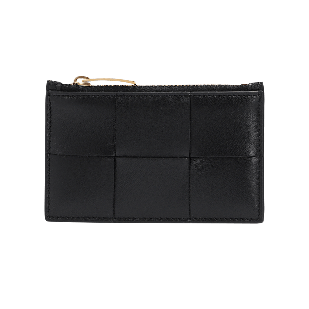 Buy Bottega Veneta Zipped Card Case 'Black/Gold' - 681010