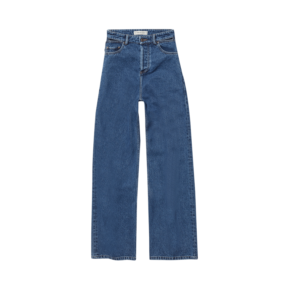 Y/Project Classic Asymmetric Waist Jeans 'Navy' | GOAT