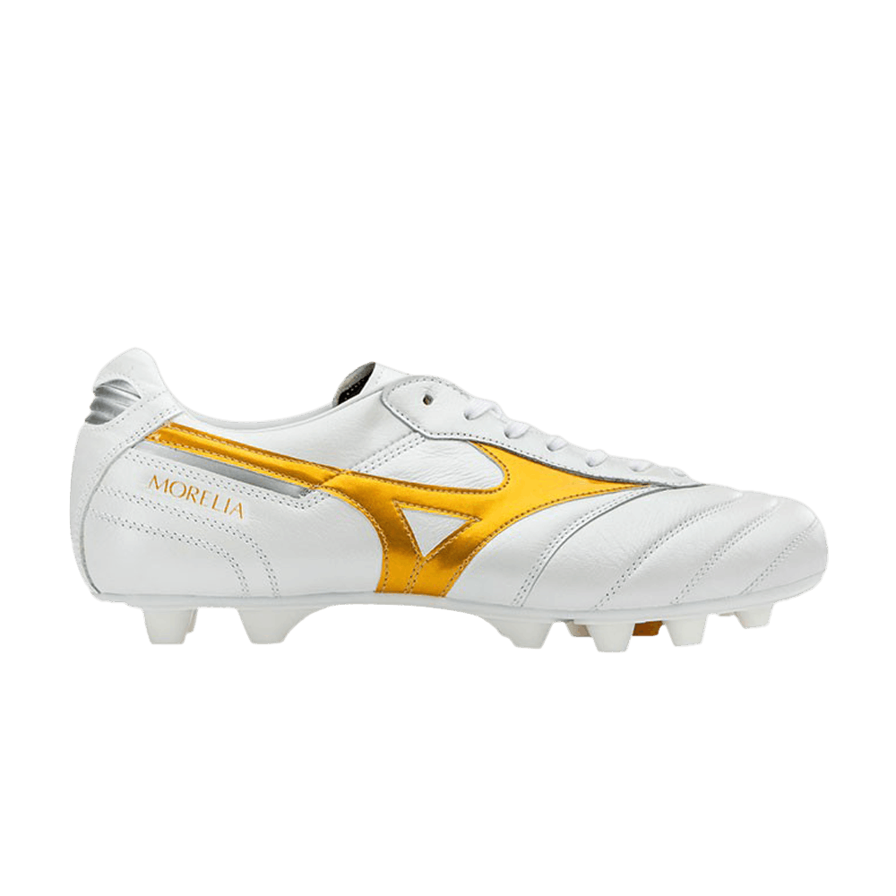Mizuno Morelia II ホワイト/ゴールド 27.0 Mizuno Morelia Neo II Made In Japan FG - White/Gold - Firm