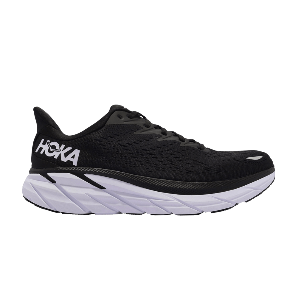 Hoka Clifton 8 2e Wide Black White