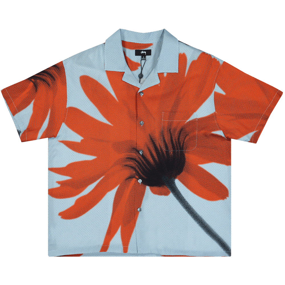 Size s Stussy Halftone Flower Shirt 'Light Blue'