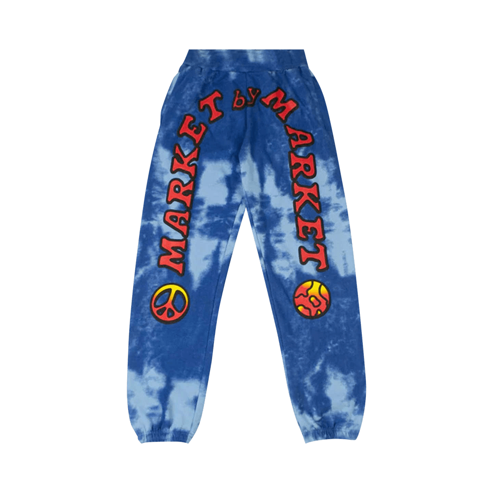 TUITACI / ツイタチ GRADATION LACEPRINT BAKER Buy Market Cali Lock Gradient Tie Dye Sweatpants 'Blue Tie