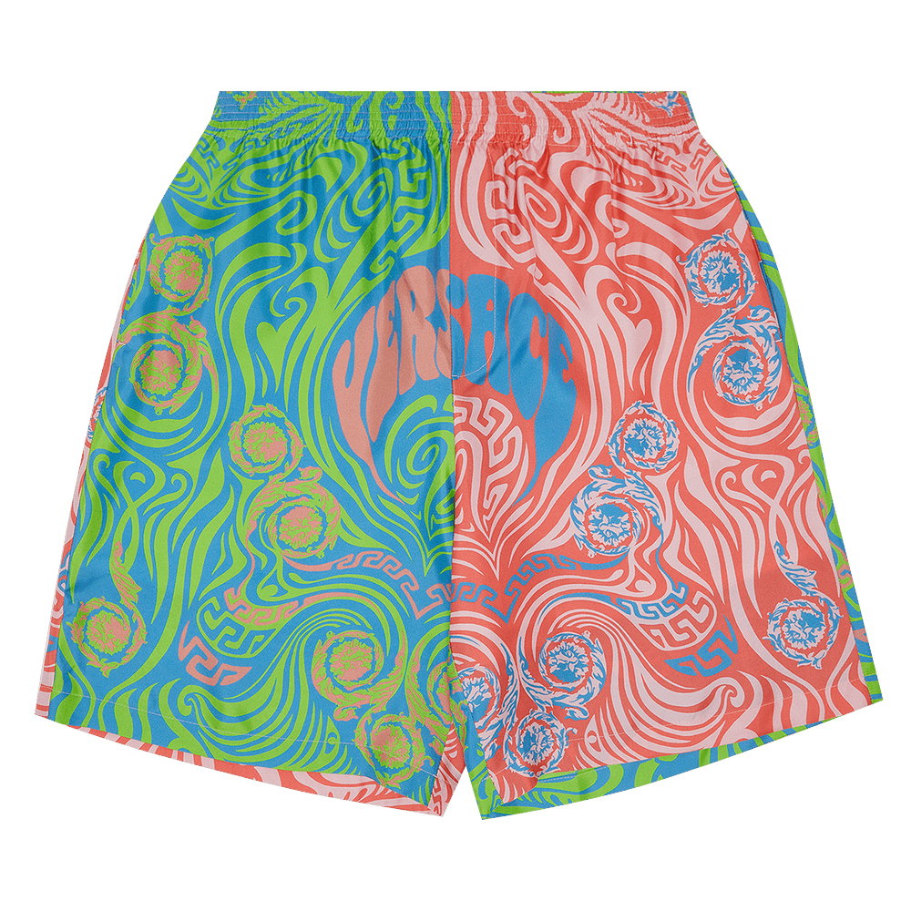 Versace Medusa Amplified Multicolour Hawaiian Shirt Shorts and Flip Flops  Combo