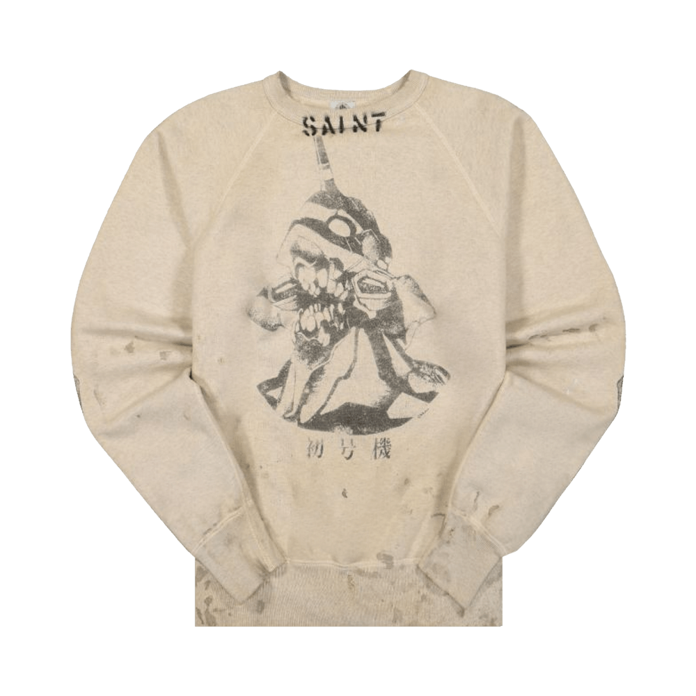Buy Saint Michael x Evangelion Sweatahirt 'Gray' - SM A21 Buy Saint Michael x Evangelion Sweatahirt 'Gray' - SM A21