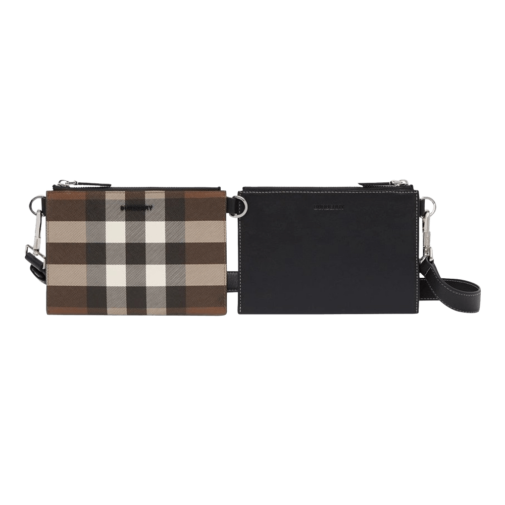 Buy Burberry Check And Leather Link Pouch Crossbody Bag