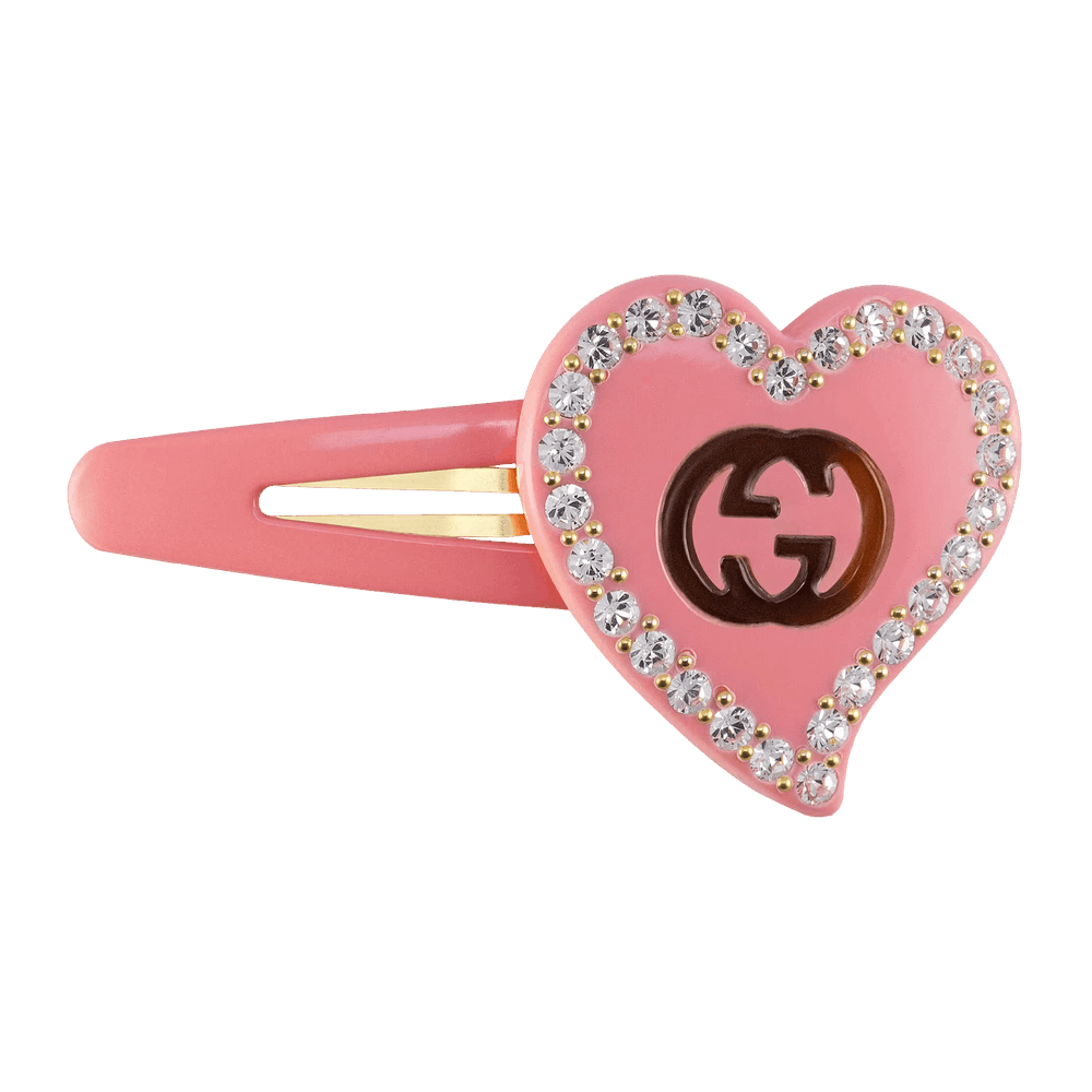 GUCCI ヘアピン Buy Gucci Hair Clip With GG And Heart Detail 'Pink' - 679031