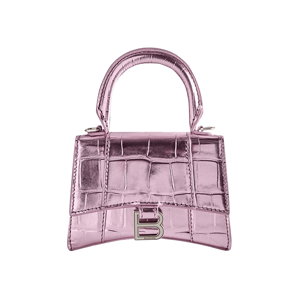 Balenciaga Pink Mini Hourglass Top Handle Bag - 6202 Pink