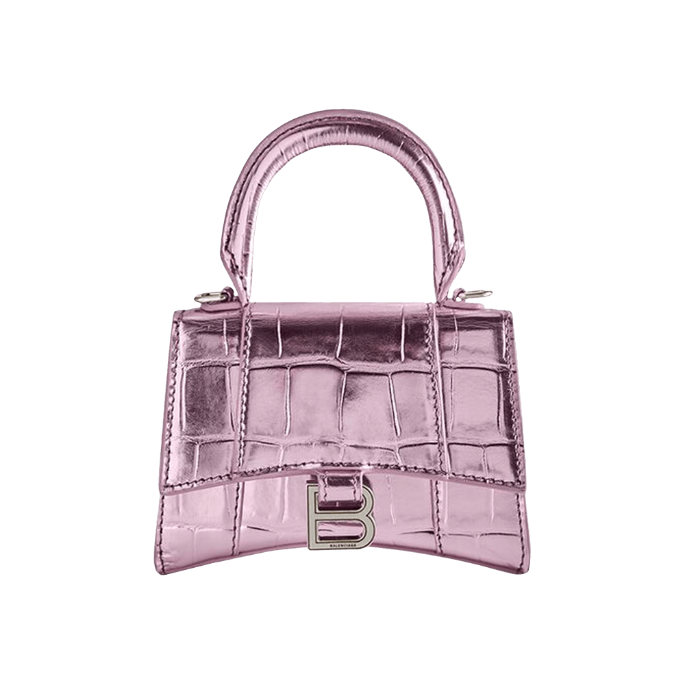 Balenciaga Pink Mini Hourglass Top Handle Bag - 6202 Pink