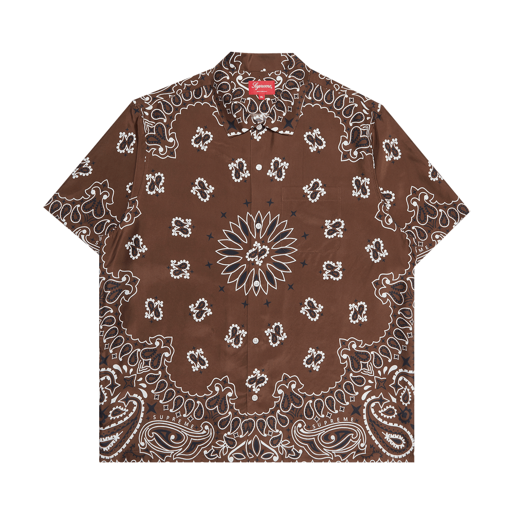 Buy Supreme Bandana Silk Short-Sleeve Shirt 'Brown' - SS21S4 BROWN