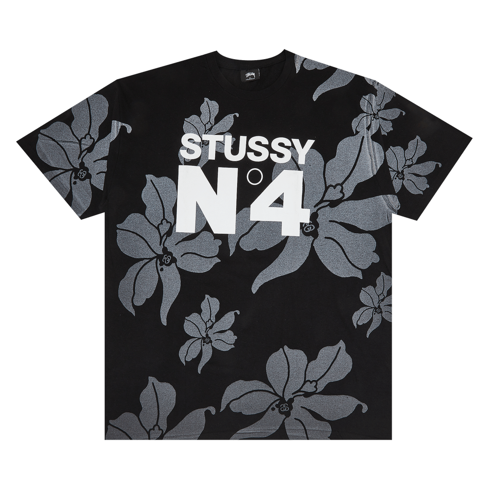 Stussy No. 4 Flowers Tee 'Black' | Men's Size XL